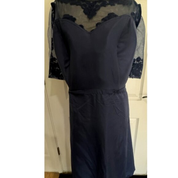 Women's Plus Evening Gown Sequined Lace Dress 20W Navy Blue Ruched Slimming 2XL - Picture 16 of 16